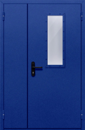 Фото двери «Полуторная со стеклом (синяя)» в Нижнему Новгороду