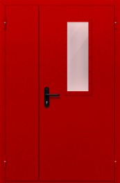 Фото двери «Полуторная со стеклом (красная)» в Нижнему Новгороду